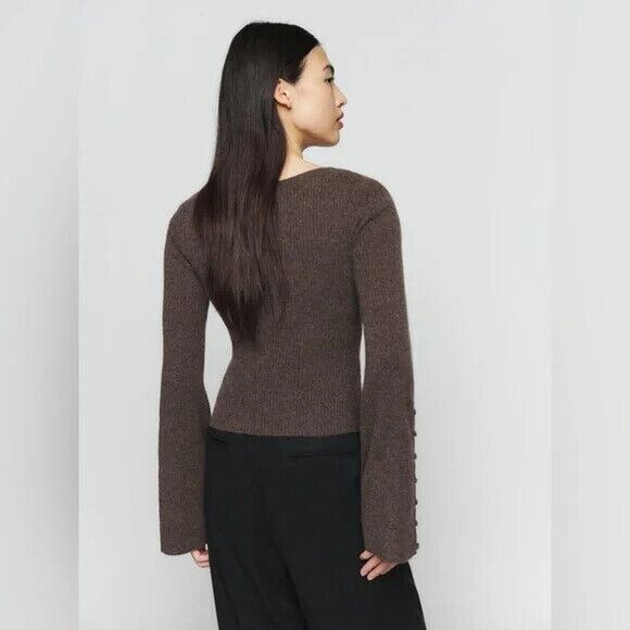 Reformation Emanuele Cashmere Novelty Button Sweater - S - Picture 3 of 5